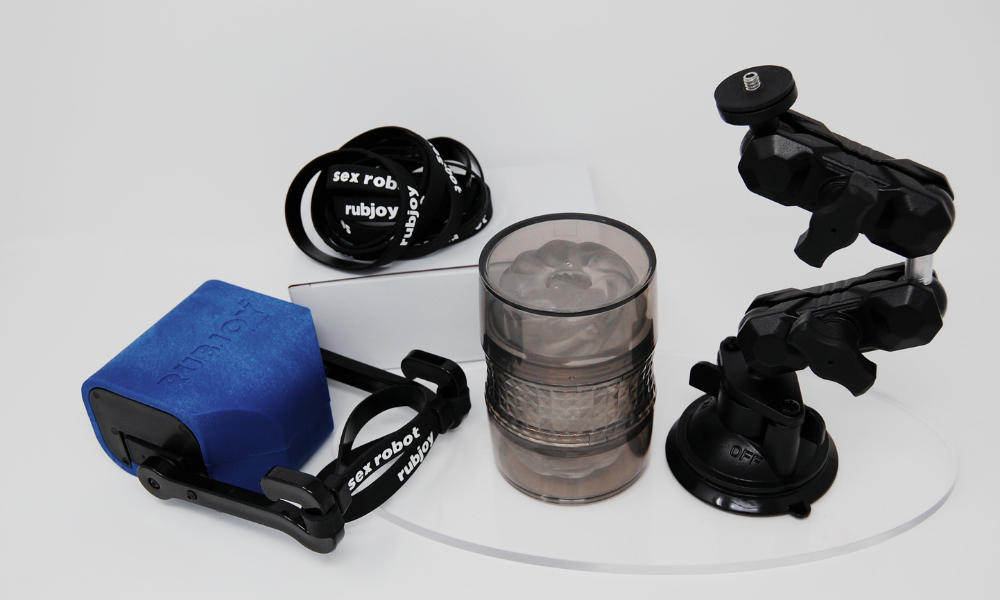 Rubjoy complete system including machine, stand, base plate, and accessories